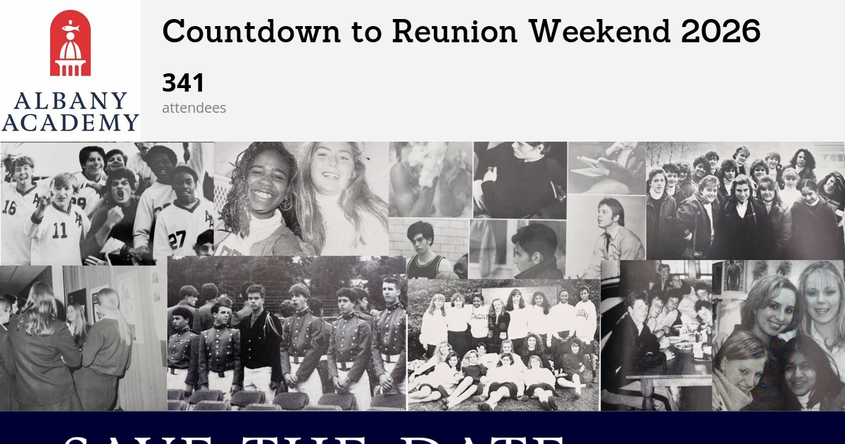 Countdown to Reunion Weekend 2026 – Schedule | Albany Academy